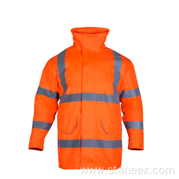 Waterproof Winter Fleece Hoodie Reflect Safety Hi-Vis Jacket